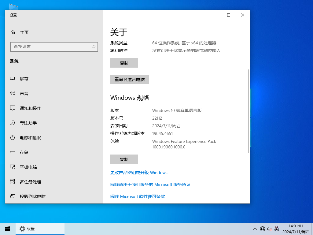 【适合家庭/个人】Windows10 22H2 X64 家庭中文版